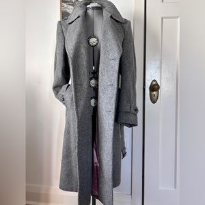 Wool Herringbone Vintage Tweed Women’s Trench Coat